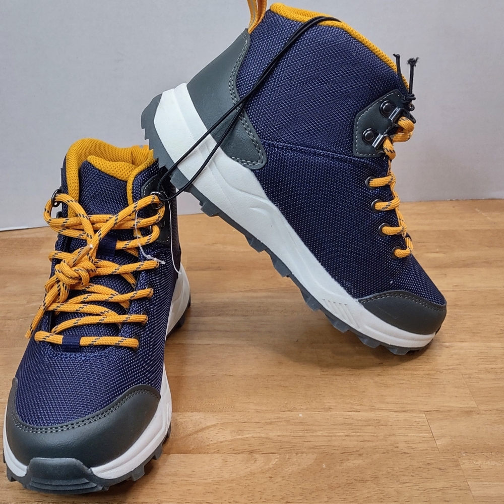 Navy and Yellow Hiking Boots